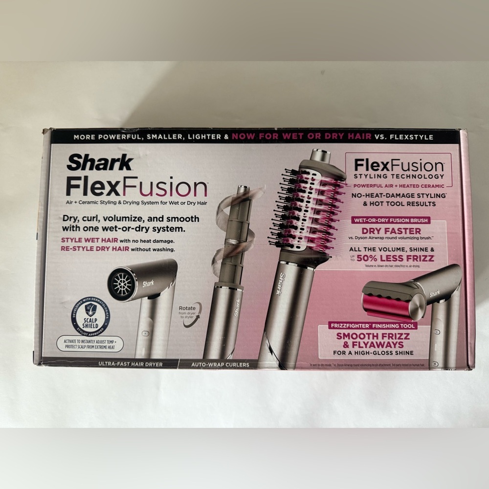 Shark FlexFusion Hair Styling Set in Pink and Silver